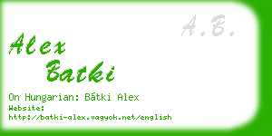 alex batki business card